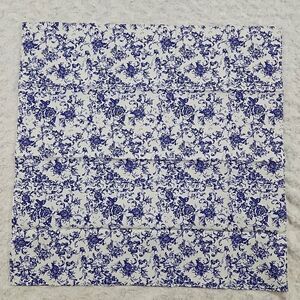 Lemlem Blue and Red Floral Bandana Purse Scarf 22.5"